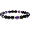 COAI Bracciale da Donna con Perle in Ossidiana e Ametista, Bracciale Protettivo Equilibrio Reiki in Pietre Naturali