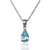 namana Collana Donna in Argento Sterling 925 con Ciondolo in Topazio Azzurro Pietra Naturale a Forma di Goccia, Gioielli Donna in Argento 925 con Topazio Blu a Forma di Pera