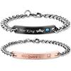 COAI His Queen Her King Set Coppia Bracciali per Lui e per Lei in Acciaio Inox, 2 Pezzi