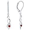 JO WISDOM Orecchini Infinito Twist Argento 925 Donna con AAA Zirconia cubica Gennaio Birthstone Colore Granato