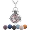 EUDORA Harmony Ball EUDORA Collana Aromaterapia con diffusore di Oli Essenziali per Donna Collana con Pendente ragazze con Pietra lavica 7PCS, Catena 61cm