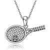 YFN Collana Tennis Argento Sterling Ciondolo Tennis Racchetta Gioielli Regalo per Donna Uomo Bambina Bambino