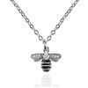 namana Collana Donna con Ciondolo a Forma di Ape, Collana Raffinata per Donna e Ragazza, Collana Ape con Zirconia Cubica e Smalto Nero, Collana Donna Argento con Confezione Regalo