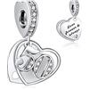 NINGAN 50 Numero significativo di ciondoli per Pandora Charm 925 Ciondoli in argento Collana con perline, Charm pendente per compleanno Anniversario Festa della mamma