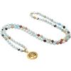 COAI Collana Mala 108 Perline di Amazzonite Annodate a Mano con Ciondolo Albero della Vita in Acciaio Inox, Collana Rosario da Uomo e da Donna per Yoga e Meditazione