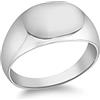 Tuscany Silver Anello chevalier ovale placcato rodio in argento sterling unisex - Misura V