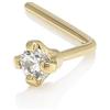 Mia Gioielli - Piercing Diamante - Orecchino Naso Oro Giallo 18k (750) con Brillante 0.02 carati - stile Griffo - Anallergico Uomo Donna - F-05305-0G00