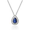 namana Collana Donna con Ciondolo a Goccia, Collana Argento con Zircone Blu a Forma di Pera, Collana Blu Zaffiro per Donna e Ragazza, Bigiotteria con Confezione Regalo