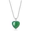 COAI Collana da Donna in Argento Sterling con Ciondolo Cuore in Agata Verde