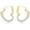 Carissima Orecchini creoli cuore bicolore in oro 9 ct da donna