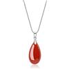 COAI Collana da Donna in Argento Sterling con Ciondolo Lacrima/Goccia d'Acqua in Agata Rossa