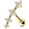OUFER Orecchini per cartilagine in oro 9 carati, 16 G, AAA+ e zirconia cubica, piercing per elica anteriore, anello a conchiglia, anello superiore per trago, gioielli per donne e ragazze, Oro 9 carati