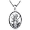 Eusense Collana Pentagramma Collana Dea Tripla Luna Argento 925 Ciondolo Ecate Ciondolo Sole e Luna Gioielli Regali Amuleto Spirituale Talismano Pagano Wiccano per Uomini Donne