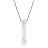 COAI Collana Unisex in Acciaio Inox con Ciondolo Barra Rettangolare in Howlite