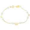 Monde Petit Bracciale perle e farfalla - oro giallo 18k (750) - Scatola Regalo - Certificato di garanzia