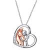 YFN Collana con Ciondolo a Cavallo Gioielli in Argento Sterling 925 Ragazze Abbracciano Cavallo Regalo per Donne Ragazze (Una Collana di Cavallo in Oro Rosa)
