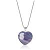 COAI Collana da Donna in Argento Sterling con Ciondolo Cuore in Fluorite