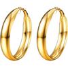 PROSTEEL Orecchini Cerchi Oro Orecchini Donna Cerchio Oro 40mm Orecchini a Cerchio Oro Anallergici