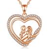 EUDORA Harmony Ball EUDORA Collana Cuore Madre e Bambino in Argento Sterling, Ciondolo Mamma Bambino CZ, Gioielli per la Festa della Mamma, 18 Pollici