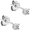 Orovi Orecchini Donna Oro Bianco 9KT Orecchini a Lobo Punto Luce e Diamanti naturali, gioiello anallergico confezionato in un elegante astuccio portagioie