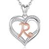 INFUSEU R Collana Iniziale Cuore, Lettera Gioielli Cubic Zirconia per Donne Moglie Mamma Amica Sorella Compleanno Regali Romantici, Catena da 20 Pollici
