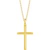 FANCIME Collana con Pendente Croce in argento Sterling 925 placcato in oro giallo a forma di cuore, Regalo di Gioielli per Donna Ragazza, lunghezza della catena: 40 cm + 5 cm