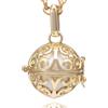 Morella Collana Donna in Acciaio Inox Oro 70 cm con Ciondolo Oro e Sfera Bianca Ø 16 mm in Sacchetto di Velluto