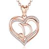 INFUSEU Collana Cuore Iniziale D per Donne Ragazze, Collane con Ciondolo Lettera in Oro Rosa Cubic Zirconia Gioielli da Donna Regali Romantici per Coppia, Catena da 20 Pollici