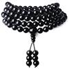 COAI Mala Multistrato 108 Perle in Onice 8mm, Bracciale Collana con Perline di Pietre Dure
