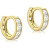 Carissima Orecchini huggy 9 mm con zircone bianco da bambina in oro giallo 9 ct