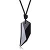 COAI Collana Unisex con Pendente Dente di Lupo in Ossidiana Naturale
