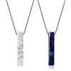 COAI Coppia di Collane in Acciaio Inox con Ciondolo Barra Rettangolare in Howlite e Sodalite