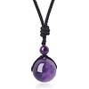 COAI Pendente Sfera in Ametista, Collana Pendente Unisex Bilanciamento Reiki in Pietre Mala con Laccio Regolabile