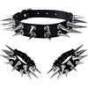Manfnee Bracciale girocollo in pelle PU Punk Gotico con Rivetti Nero Fibbia Regolabile Unisex