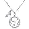 Qings Collana Segno Zodiacale Argento 925 Collane Ciondolo, Regalo per Donne e Ragazze