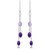 Tuscany Silver Orecchini pendenti con 3 catene e perline di ametista in argento sterling per donna