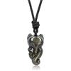 COAI Collana Unisex Regolabile con Pendente Volpe in Ossidiana Oro