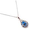 MYSTIC JEWELS By Dalia - Collana Contro Il malocchio, in Vetro e Argento Sterling 925, con Occhio di Turco in filigrana (Goccia d´Acqua)