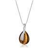 COAI Collana da Donna in Argento Sterling 925 con Ciondolo Goccia in Occhio di Tigre Marrone