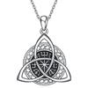 YAFEINI Collana con ciondolo vichingo con nodo celtico di buona fortuna per le donne Gioielli in argento sterling 925 lucido con protezione di amuleto vichingo Triskele (collana celtica)
