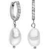 Purelei Orecchini Malahi Purelei (argento), Orecchini donna in acciaio inossidabile, Gioielli da donna durevoli, Orecchini pendenti con ciondolo a perla e pietre, ideali come regalo, 13 mm di diametro