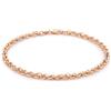 CARISSIMA Bracciale Unisex in Oro Rosa 9 ct Hollow con Maglia Diamantata a Prince of Wales da 3,1 mm di Lunghezza 19 cm/7,5 Pollici