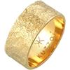 Kuzzoi Anello da uomo forgiato a mano in argento Sterling 925 placcato oro, effetto invecchiato, struttura rustica, misura 66