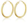 U7 Orecchini Cerchio Oro Acciaio Inossidabile Orecchini Donna Cerchio Grandi 60mm Placcato Oro 14k Leggeri Tondi Regalo Natale per Donna Ragazza Moglie