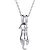 ChicSilver Collana Gatto Donna Ciondolo Argento 925, Collane Gattino 3D Simpatico per Ragazza Collana con Ciondoli Gatto, 45+5 cm Regolabile Confezione Regalo