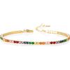 namana Bracciale Tennis Donna Multicolore, Braccialetto Sottile Colorato per Donna e Raggazza, Delicato Bracciale Tennis Arcobaleno con Zirconi Cubici, Bracciale Oro Colorate Donna