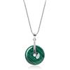 COAI Collana da Donna in Argento Sterling 925 con Ciondolo Ciambella Ping'an Kou in Malachite, Collana Malachite da Donna