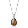COAI Collana da Donna con Ciondolo Goccia/Lacrima in Pietre Naturali Benefiche, Catena Serpente in Acciaio Inox con Ciondolo Goccia