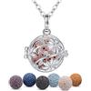 EUDORA Harmony Ball Eudora Harmony Locket Galleggiante Donne Collana del Pendente del diffusore dell'olio Essenziale di aromaterapia con la Pietra della Lava di 7PCS, 60,69cm