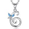 EUDORA Harmony Ball EUDORA Collana iniziale con farfalla 925 sterline d'argento 26 Alfabeto Lettera Personalizzata Collane con ciondolo Regali per Donne Ragazze bel Regalo, 45 cm